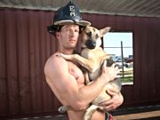 Hunky Firefighter Adopts a Dog After Photoshoot Hunky Firefighter Adopts Homeless Dog After Photoshoot