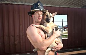 Hunky Firefighter Adopts a Dog After Photoshoot Hunky Firefighter Adopts Homeless Dog After Photoshoot